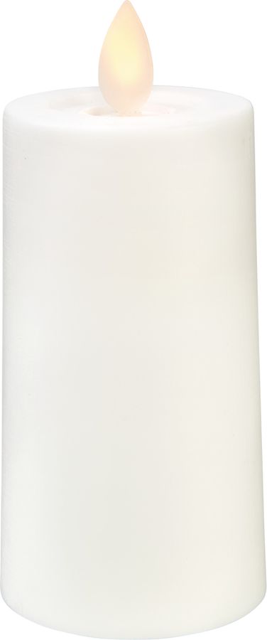 Bougie LED en plastique M-Twinkle - Outdoor, Weiss, 11.5cm Höhe, Timerfunktion