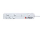 SKROSS Home Station USB-C - 1xUSB-C, 1xUSB-A 5.0V, max.3.4A 2xT13 quer, Flachstecker T12 mit Lasche, 1.5m Kabel, weiss