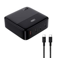 Desktop USB-Charger 100W GaN - Out: USB-C1/ C2/ C3: 100W PD, USB-A: 60W, shared Max. 95W, inkl. 1.0m 140W USB-C to C Kabel, schwarz