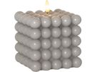 LED Pillar Kerze Flamme Dot - Indoor, Grau, 12.5 cm höhe, Timerfunktion