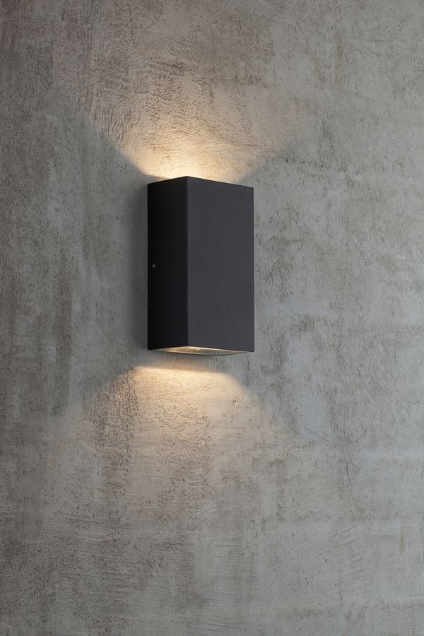 LED Wandanbauleuchte Rold Flat - 2X5W, 2x350lm, 3000K, IP54, CRI 80, 2x125°, schwarz, nicht dimmbar, L=90mm, B=55mm, H=160mm