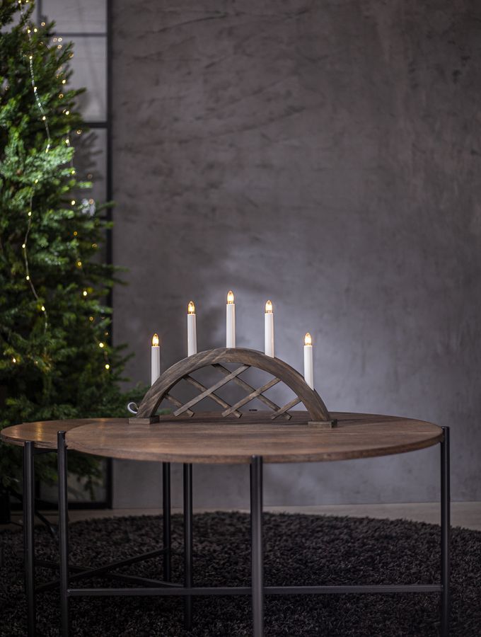 Kerzenleuchter Rute - Indoor, Braun, 29.00cm Höhe