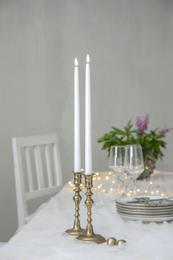 LED Dinner Kerze 2P Flamme Slim - IP20, Warmweiss, 2 LED's
