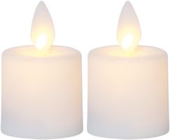 LED Kerze 2er Pack M-Twinkle - Indoor, Weiss, 6cm Höhe, Timerfunktion