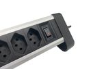 ALU DESKTOP USB-C - 4xT13, 1x USB-C / 2x USB-A max. 3.4A / PD 20W, 2.0m Zuleitung, schwarz