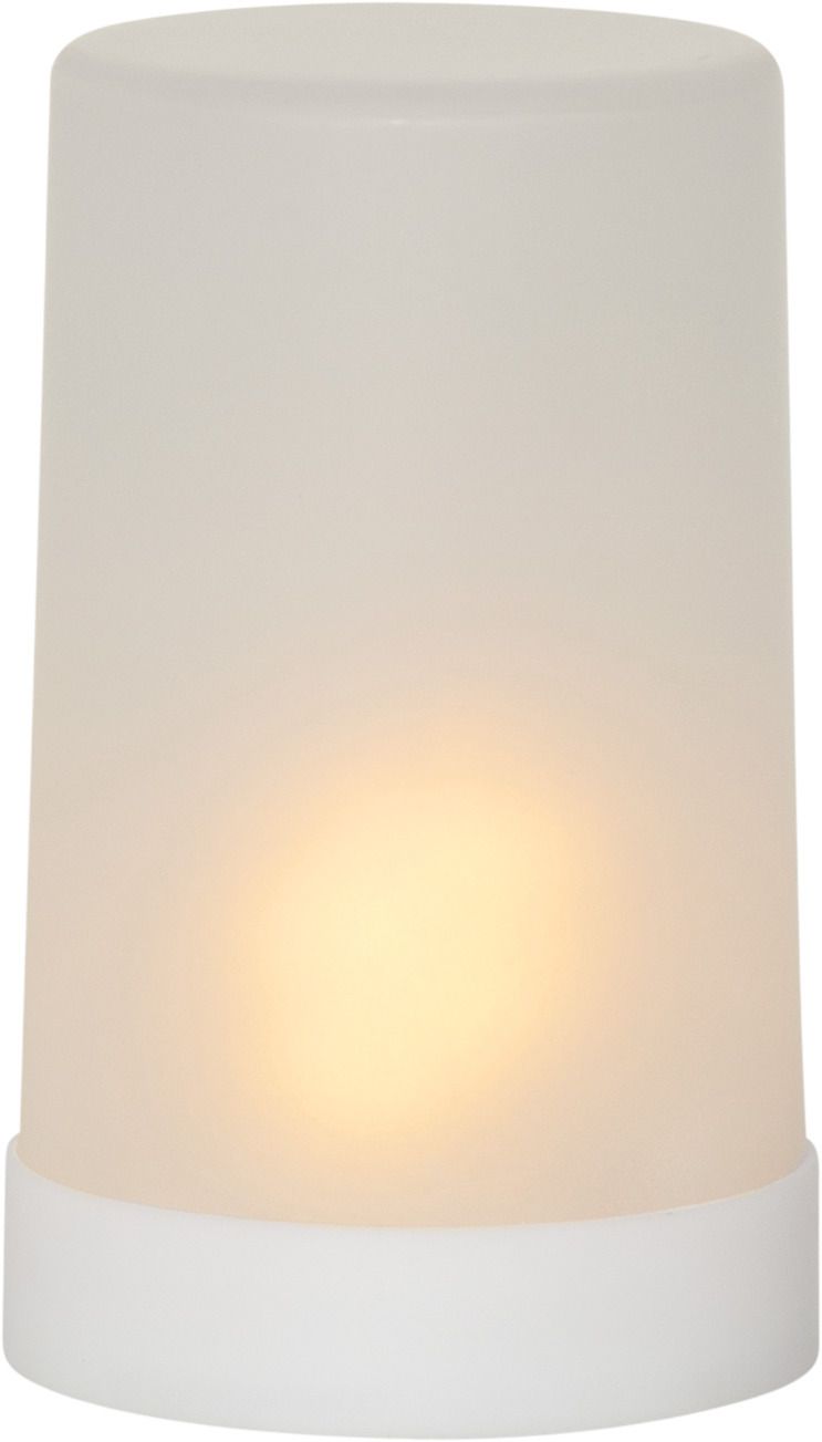 LED Pillar Kerze Flame Kerze - Outdoor, Weiss, 14.5cm Höhe, IP44, Timerfunktion
