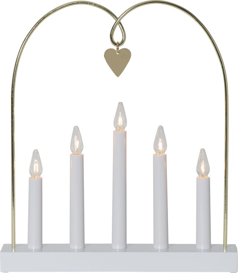 Kerzenständer Glossy Bow - IP20, Neutralweiss, 5 LED's