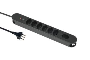 Steckdosenleiste Re:Life - 7x T13., 1.8m Kabel, schwarz