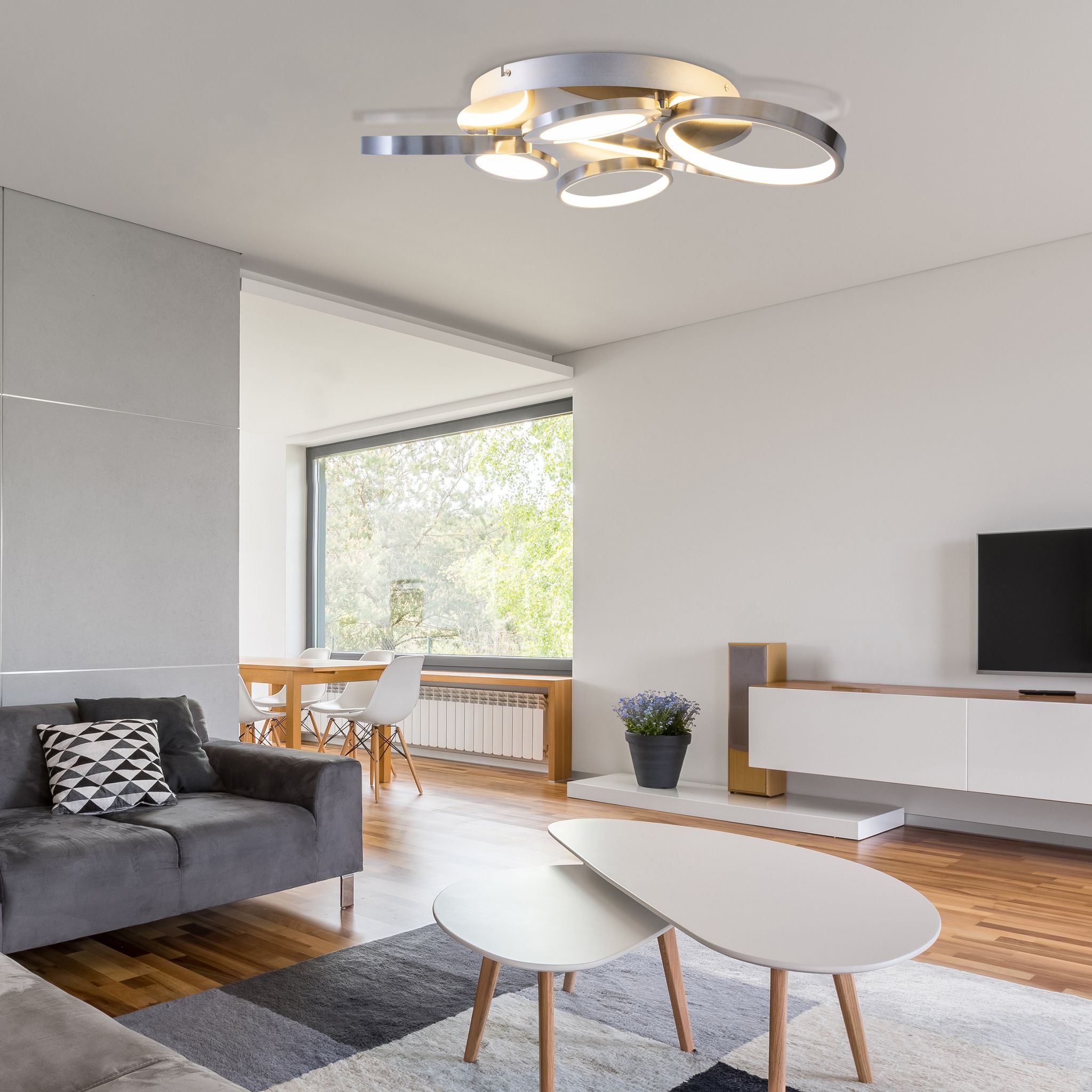 LED Deckenleuchte Stelari d: 56cm - LED fest verbaut, 2800K, warmweiss