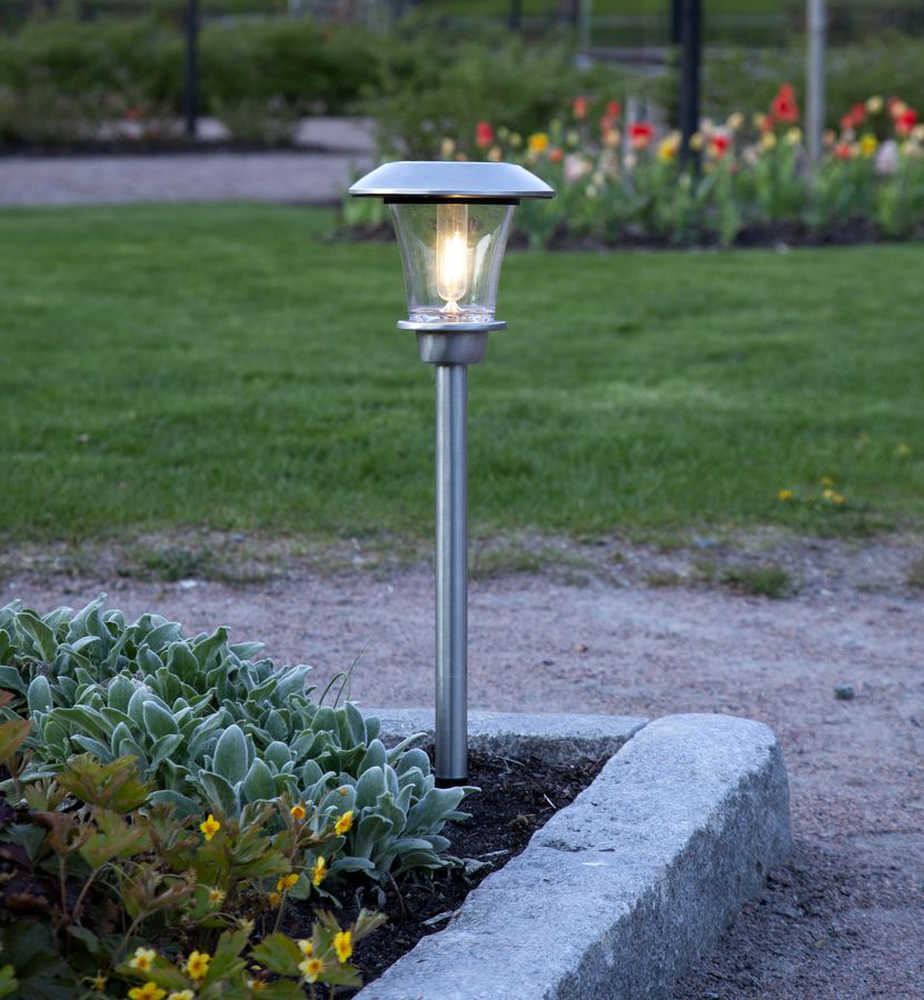 Solar Wegbeleuchtung Francis - Warmweiss, IP44, Silber