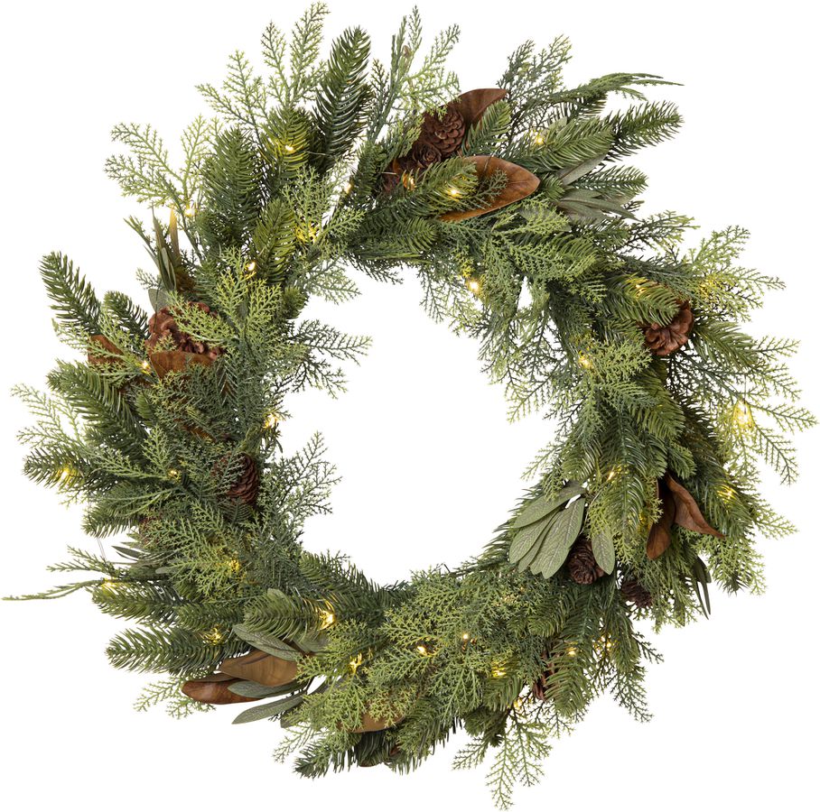 Kranz Mixi - Indoor, Warmweiss, Grün