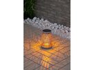 LED Solar / USB-C Metall Laterne FORTUNELLA - AKKU 1x3.2V 400mAH, 2000K , IP44, champagne, Metall, Solar/ USB-C Ladeanschluss, D=110mm, H=180mm