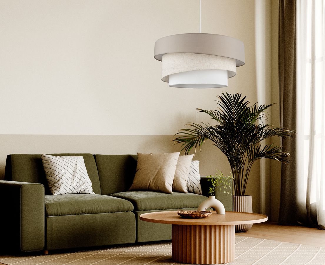 Pendelleuchte  FABRION  : 56cm beige - IP20, E27, Beige