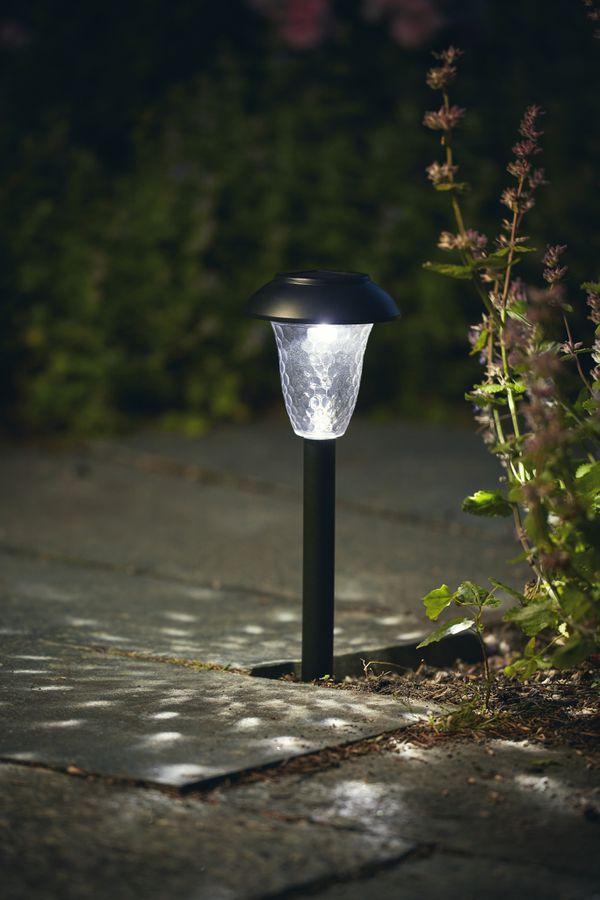 Solar Poller-Leuchte Leuca - Schwarz, Lichtfarbe Warmweiss