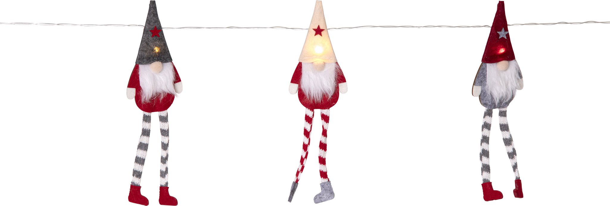 Lichterkette Alf - Indoor, Warmweiss, Rot
