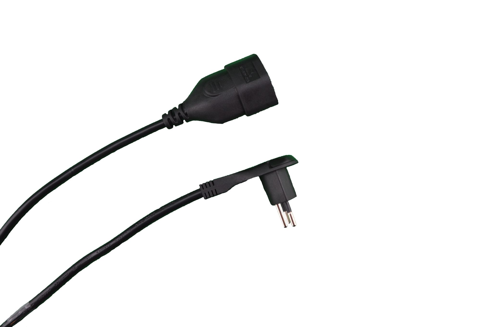 Verlängerungskabel FLAT 3-Polig - 2m, schwarz, H05VV-F 3G1.0mm2, mit Kinderschutz, 230V - 10A