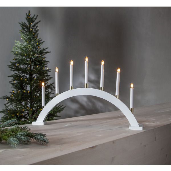 Kerzenleuchter Gillian - IP20, Weiss, Warmweiss