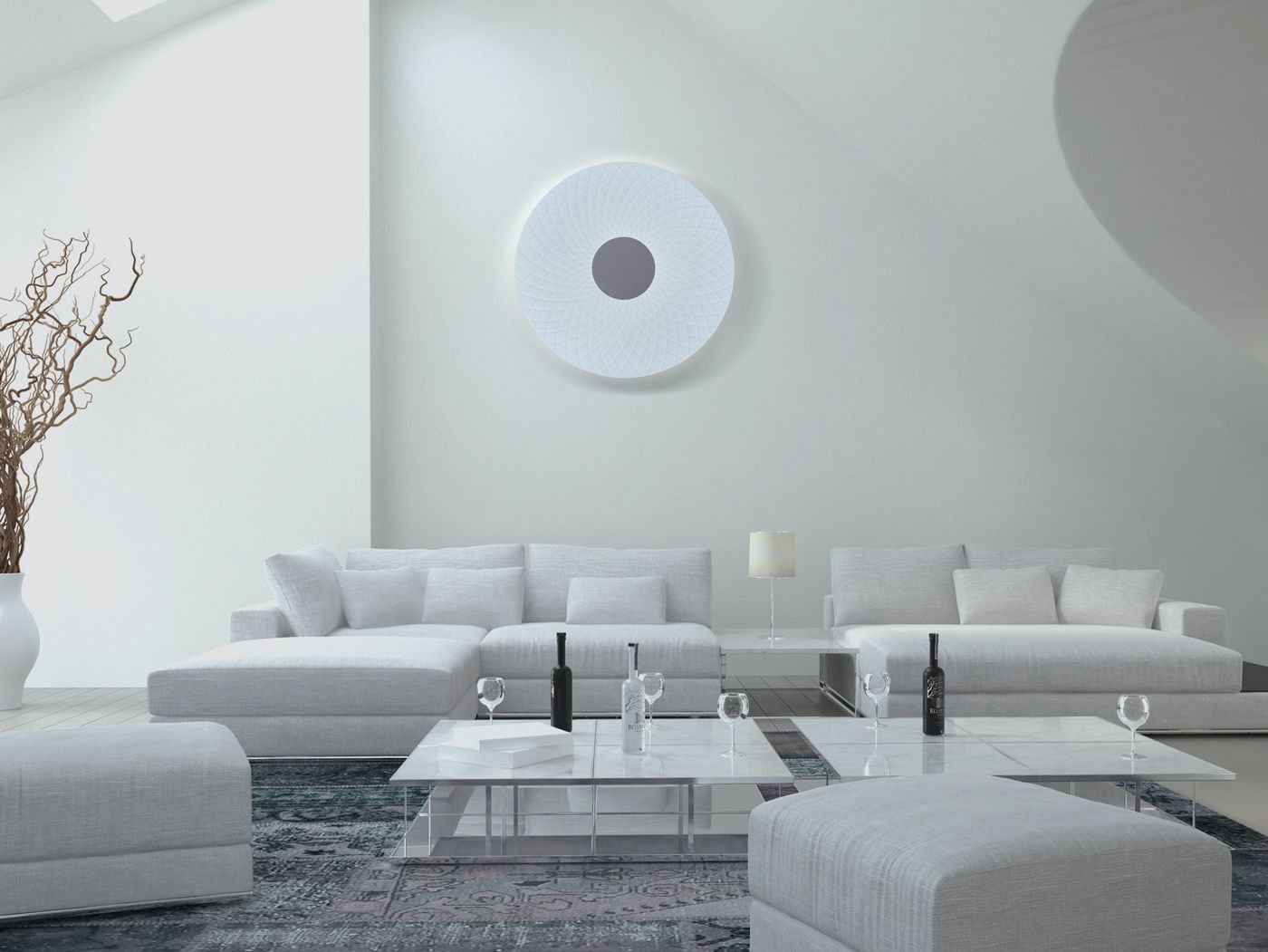 LED Deckenleuchte Porto mit Kristalleffekt d: 48cm - LED fest verbaut, 2700-6500K, warm-kaltweiss