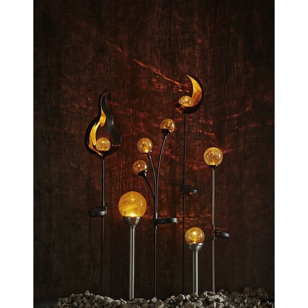 Solar Poller-Leuchte 2 Pack Roma - Amber, Lichtfarbe Amber