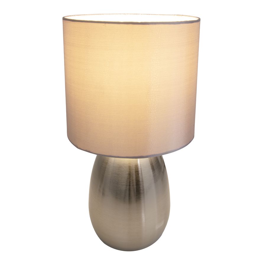 Tischleuchte Aurum H: 33 cm stahl-blank grau - E14, 40W, IP20