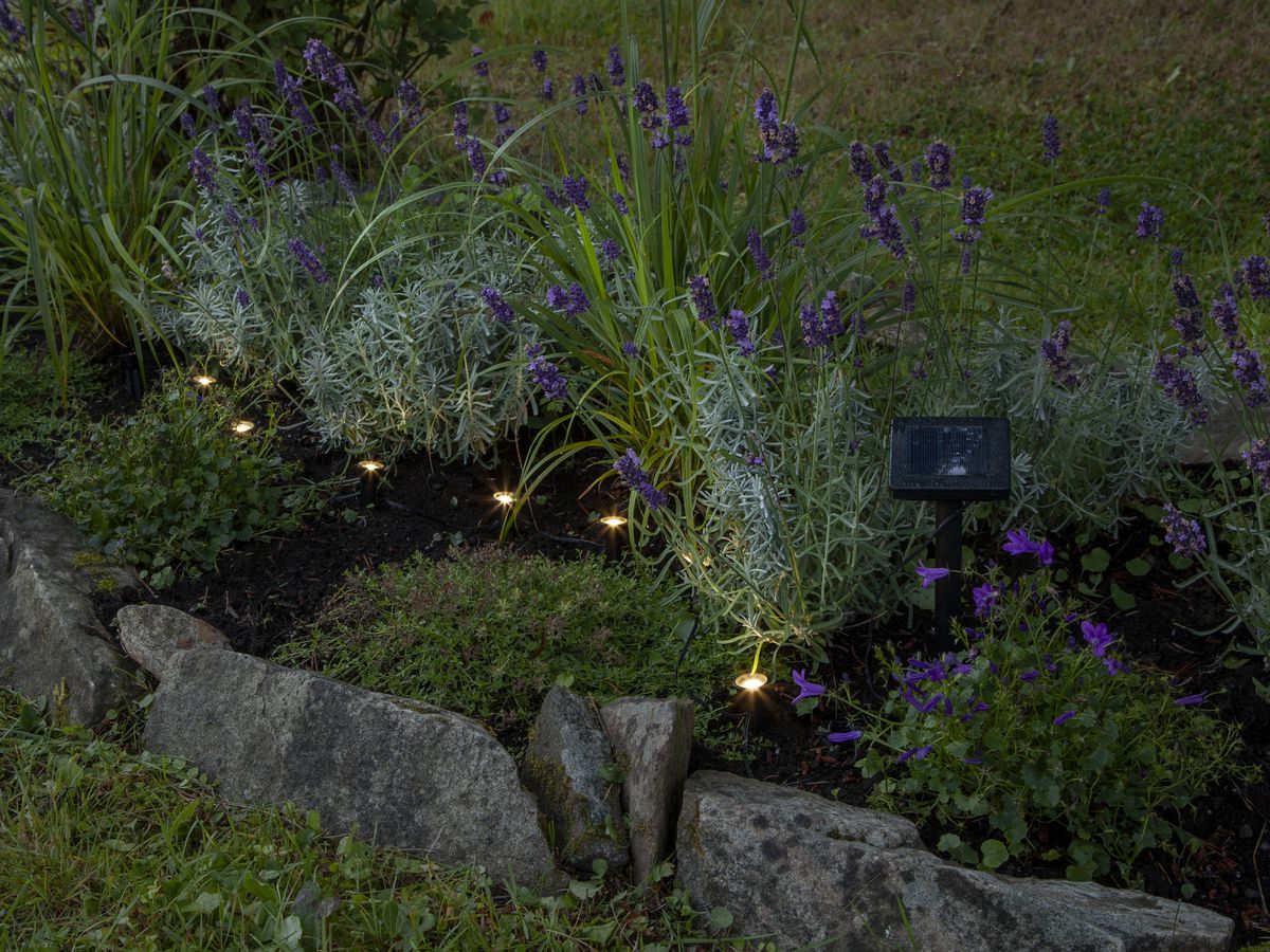 Solar Lichterkette Mini spot - IP44, Warmweiss, 8 LED's