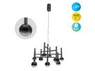 9er LED Pendelleuchte  SINGAPUR : 65cm schwarz - IP20, LED-Modul, Schwarz
