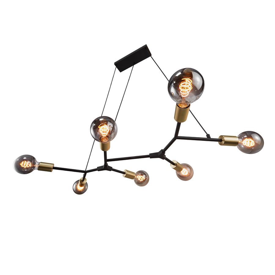 Josefine, 7-Pendelleuchte, Schwarz - E27, max. 60W, IP20