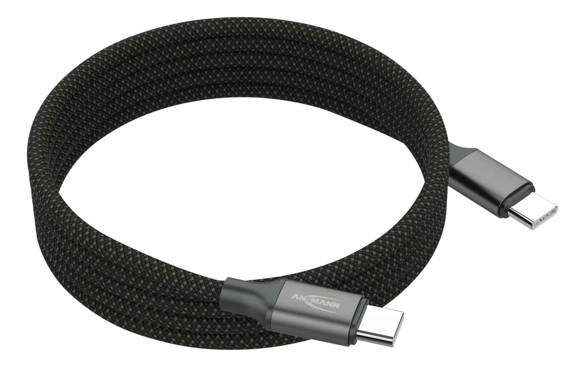 Magnetisches Kabel USB Typ-C auf USB Typ-C - 120 cm,  schwarz
