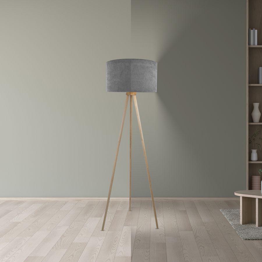 Stehleuchte  ARDITA  H: 152cm grau - IP20, E27, Grau