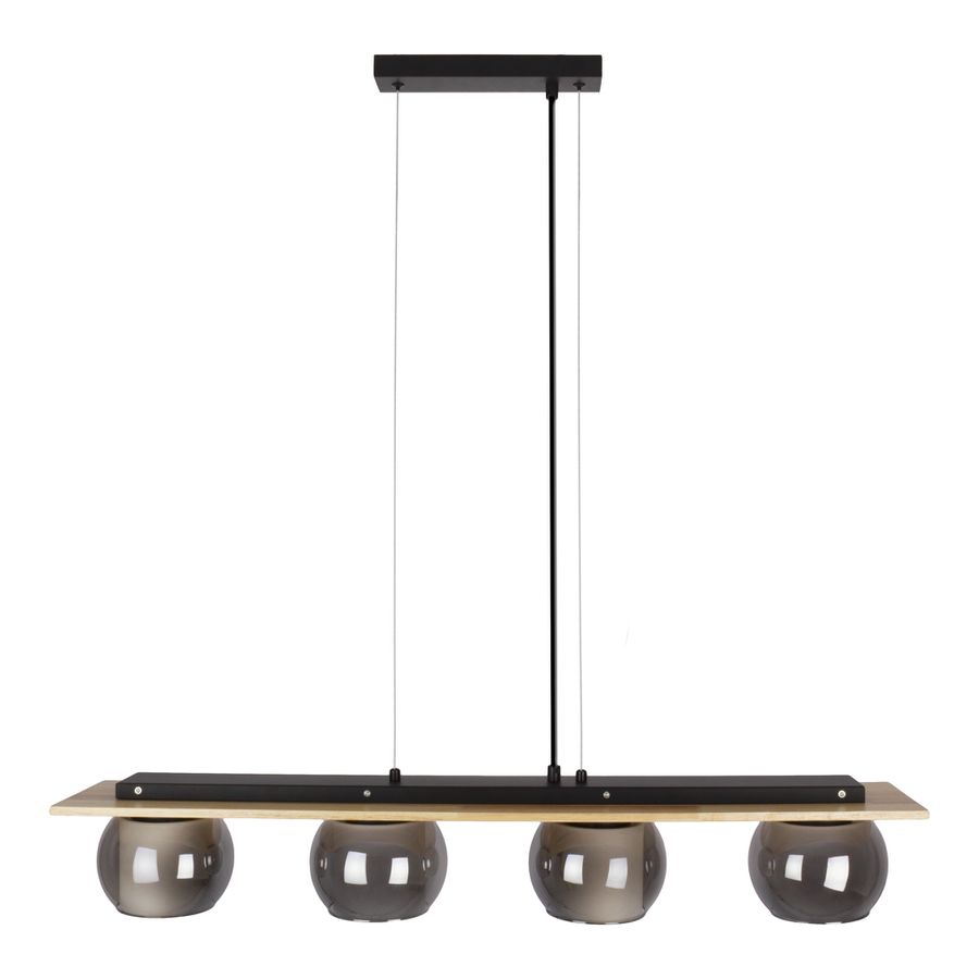 4er Spot Pendelleuchte TEXAS L:90cm smokey exkl. Leuchtmittel - E27, IP20, 230V