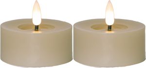 LED Teelicht 2 Pack Flamme Flow - Indoor, Beige, 5.5cm  Höhe, Timerfunktion