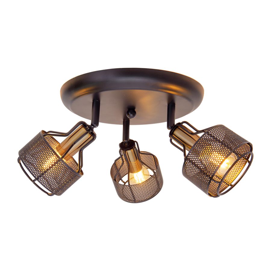3er Deckenleuchte Spot Foro schwarz golden - E14, 120W, IP20