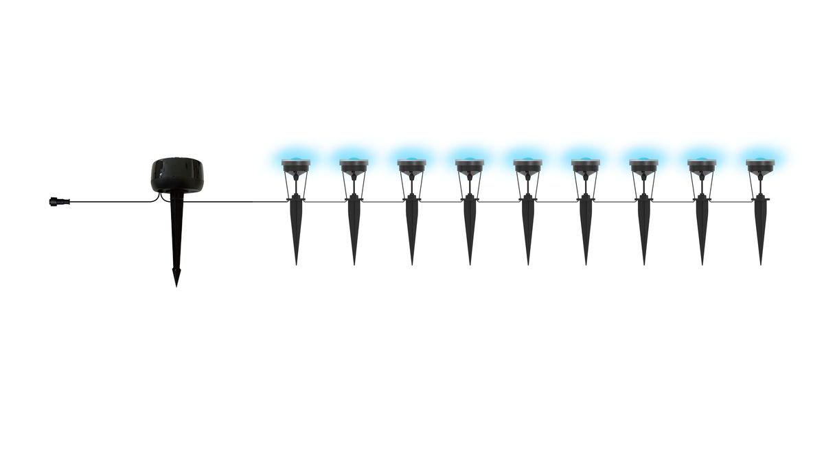 24V RGB Smart Mini Gartenspot 9x - 24V DC, 5W, IP65, 36°, anthrazit, inkl. Spike