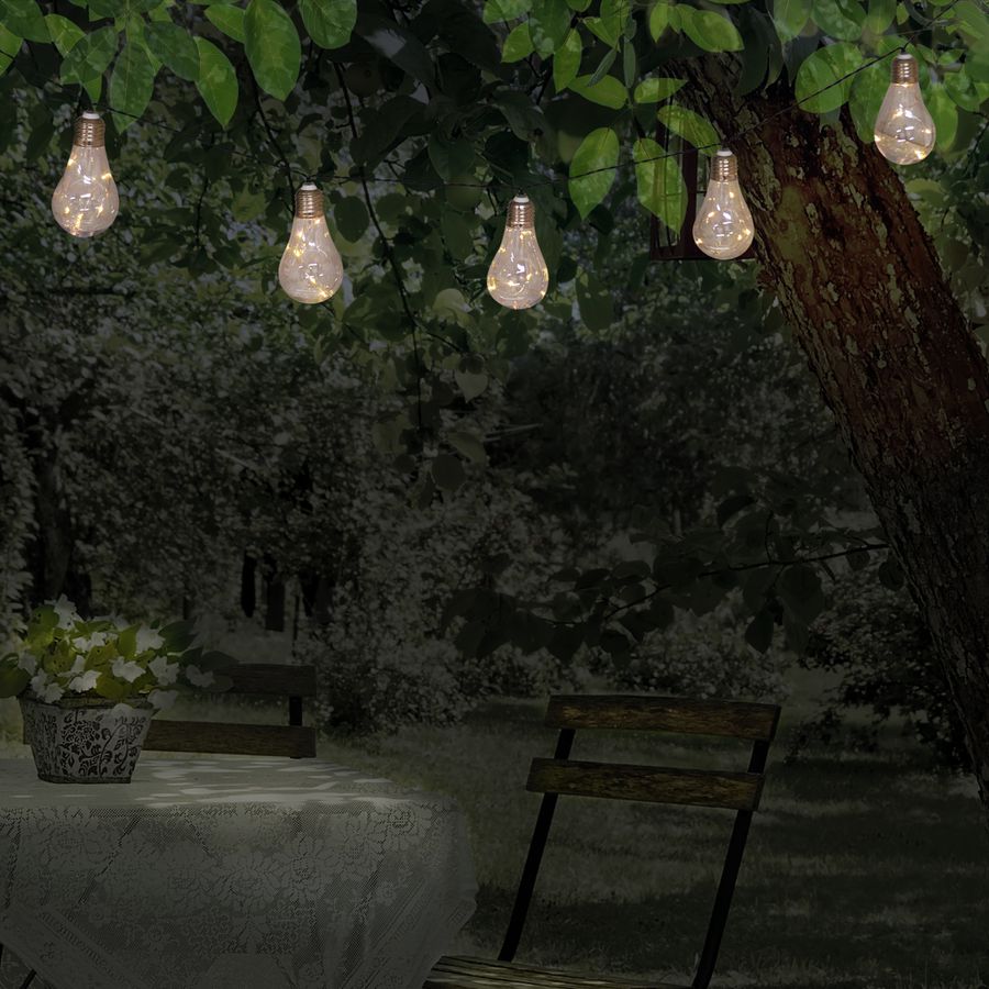 LED/Solar Lichterkette Glühbirne - IP44, warmweiss, 3W