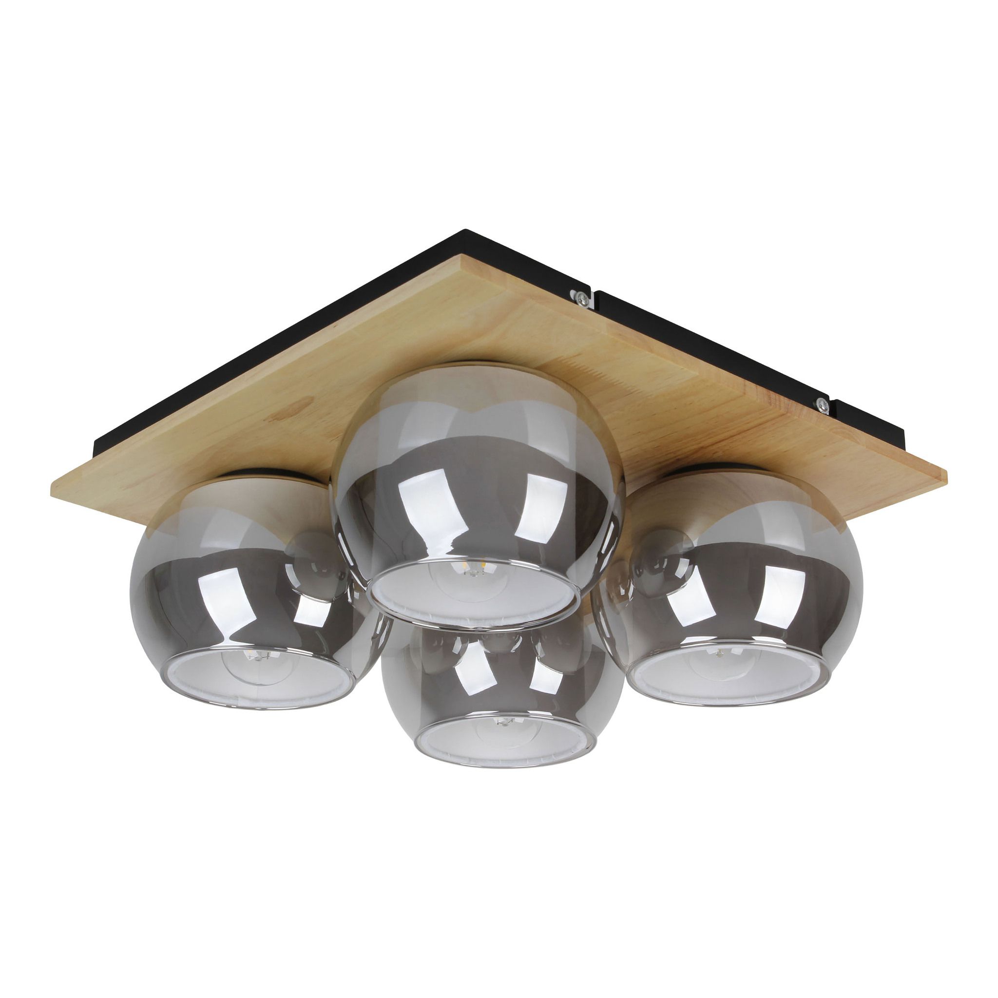 4er Wand-/Deckenspot TEXAS smokey - E27, IP20, 230V