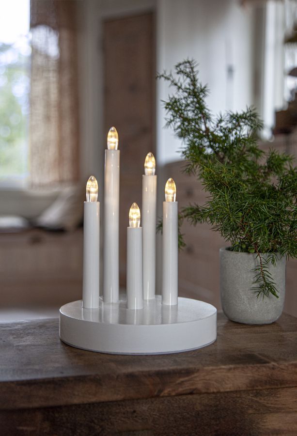 Kerzenleuchter DORIS - IP20, Weiss, Warmweiss