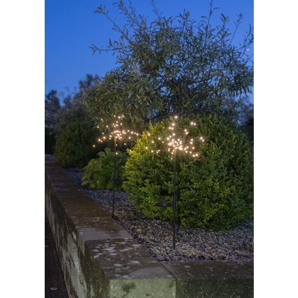 Solar Dekoration Firework - Schwarz, Lichtfarbe Warmweiss