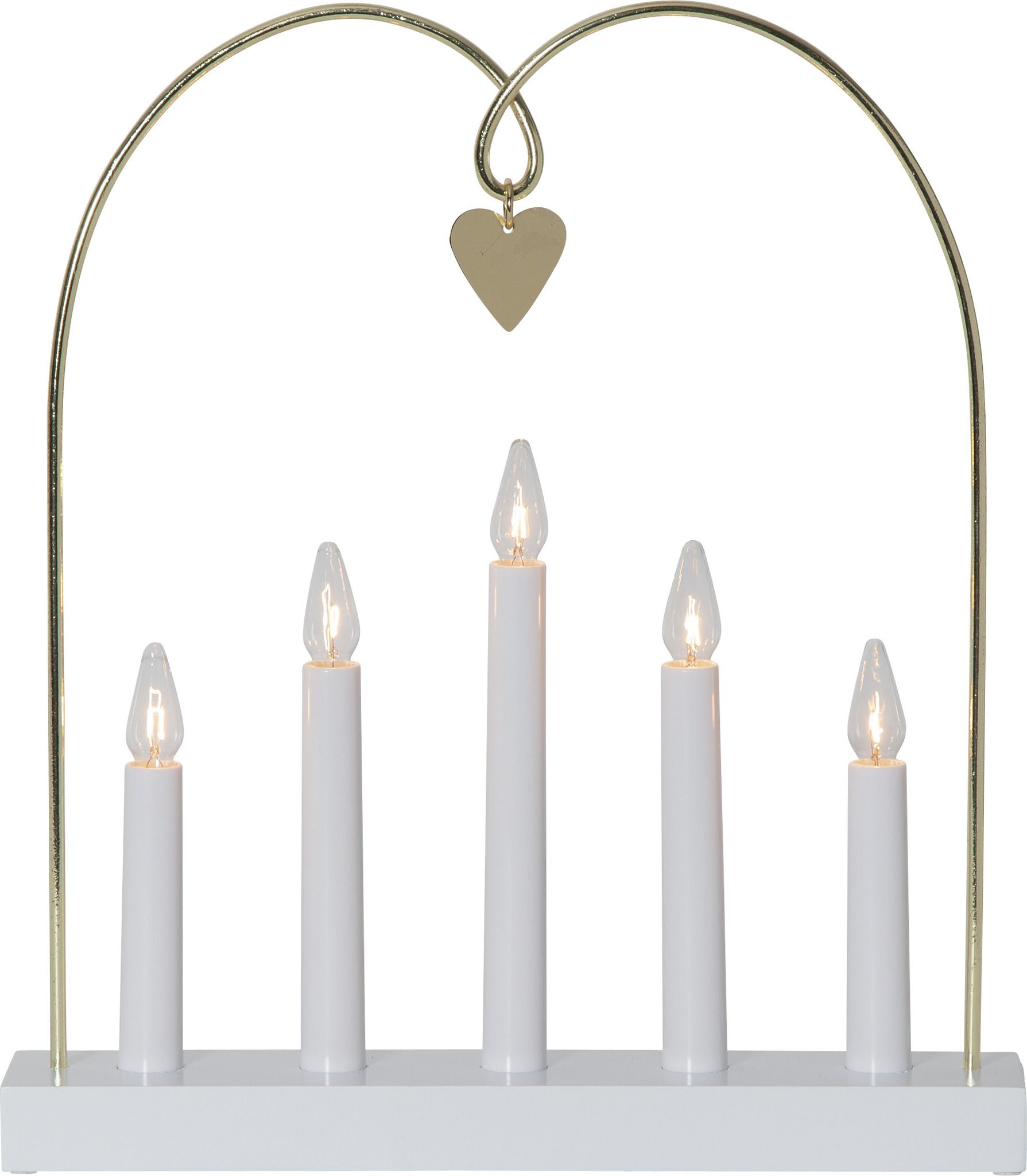 Kerzenständer Glossy Bow - IP20, Neutralweiss, 5 LED's