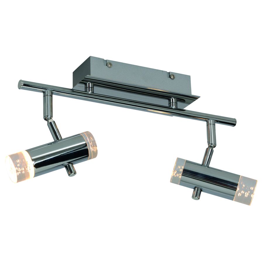 LED Deckenleuchte Garda (2er Spot) - 9W, 650lm, 3000K, IP20, chrom, nicht dimmbar, L=340mm, B=80mm, H=180mm
