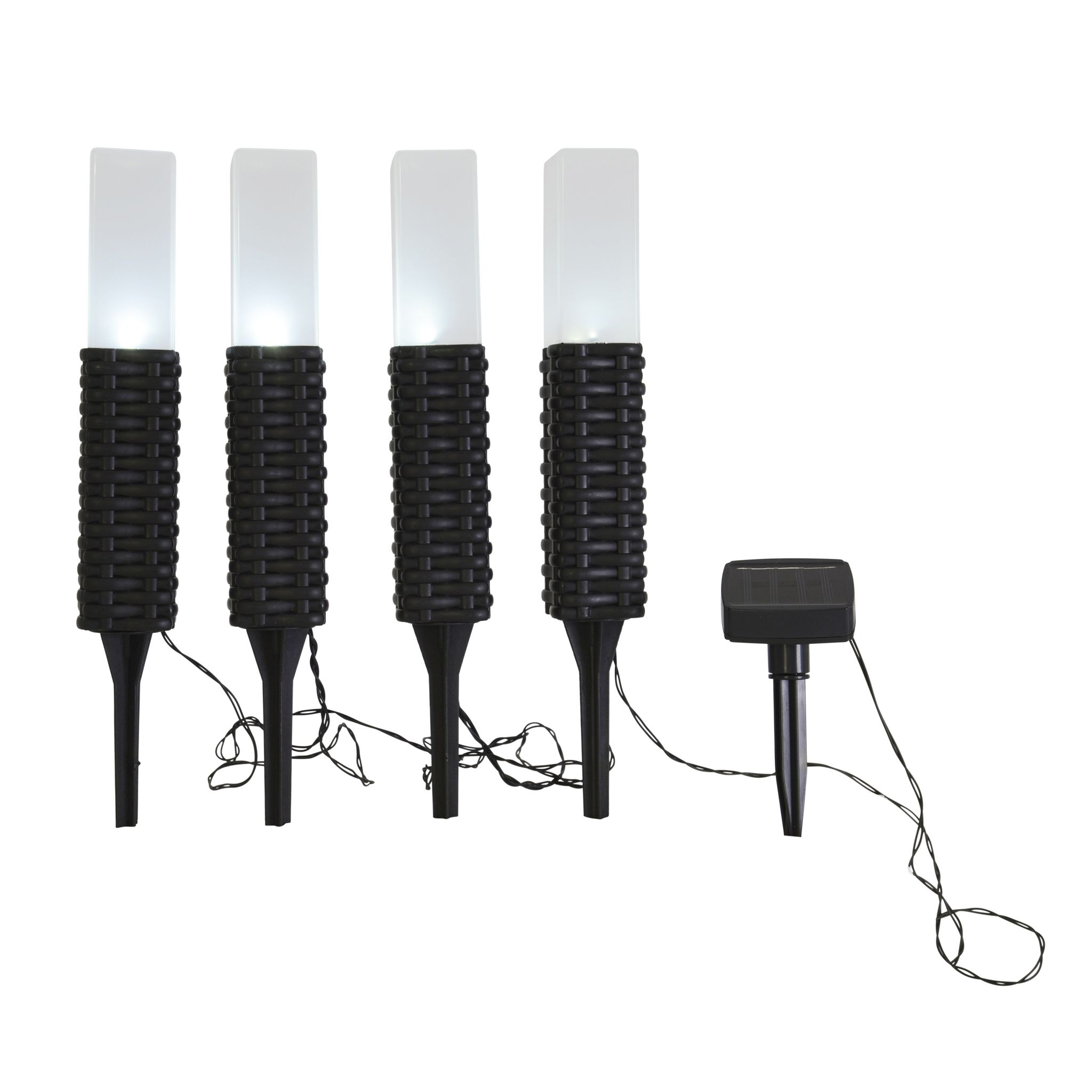 4er-Set LED-Outdoor-Erdspieß - IP44, kaltweiss, W