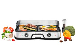 Tischgrill BBQ 2025 - 2000W, Edelstahl, Schwarz