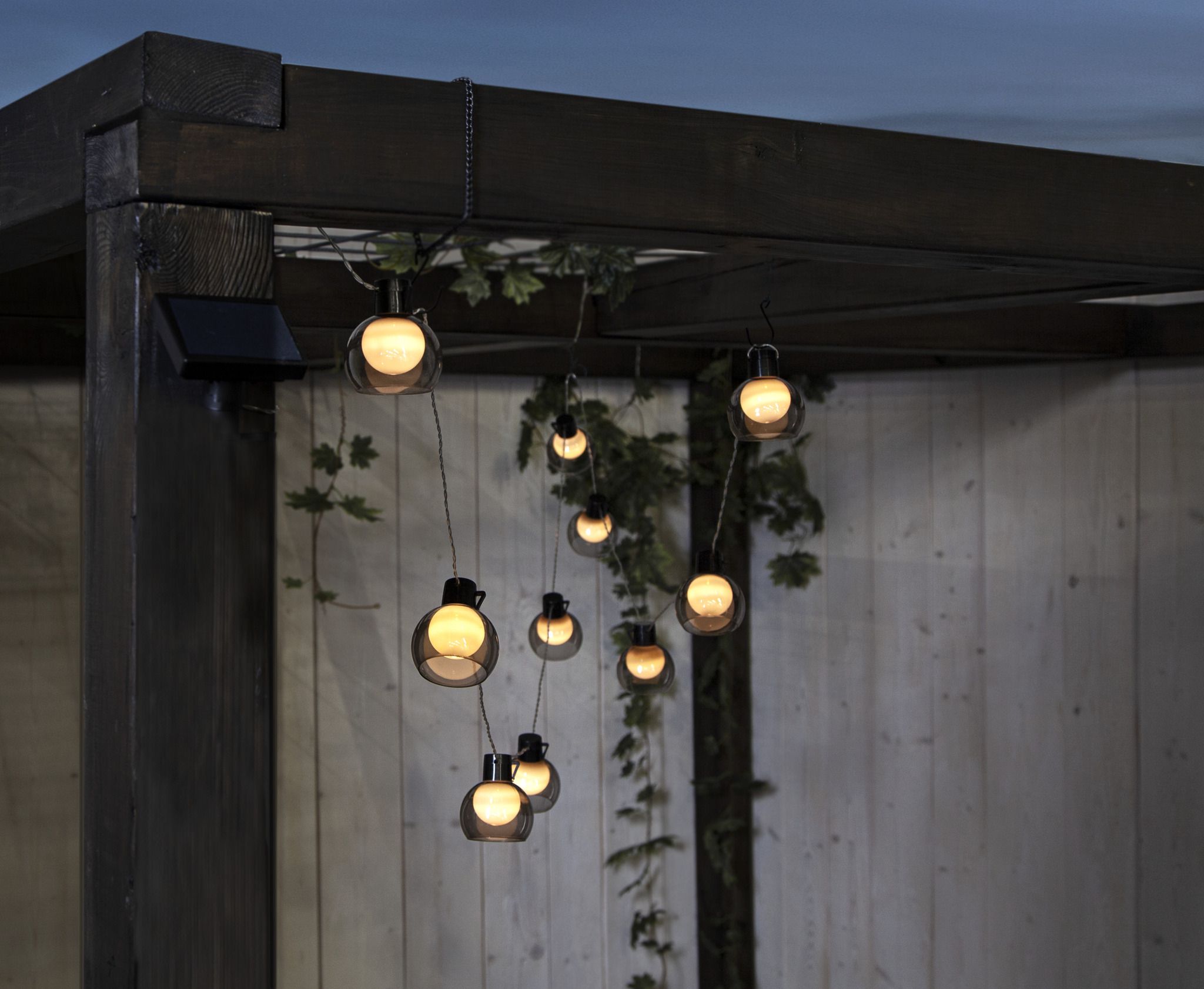 Solar Lichterkette Smoky - Transparent, Lichtfarbe Warmweiss
