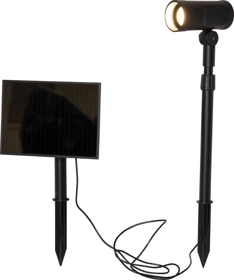 Solar Spotlight Powerspot - Indoor, Outdoor, Warmweiss, Schwarz