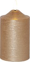 LED Pillar Kerze Flamme - Indoor, Gold, 15cm, Timerfunktion