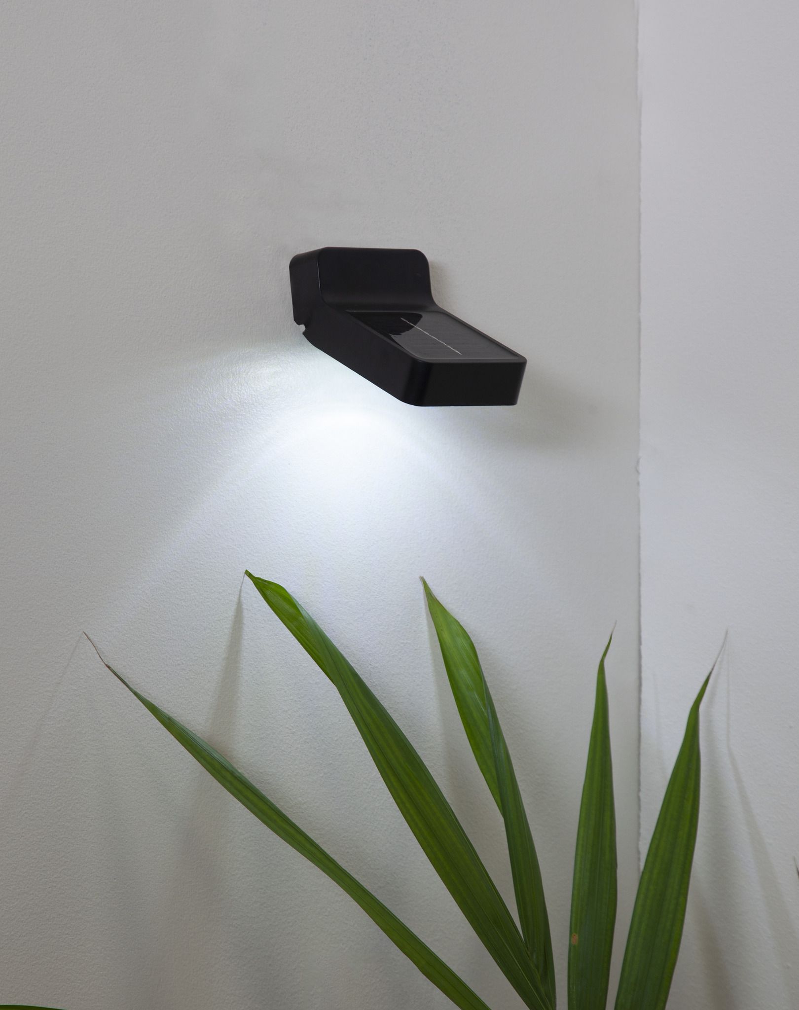Solar Wand Laterne Wandy - Schwarz, Lichtfarbe Weiss