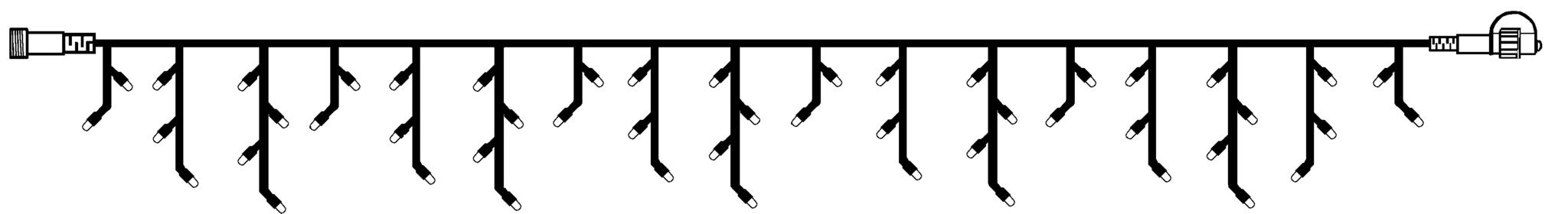 System LED Extra, Icicle, 300x40cm - Schwarz, Warmweiss