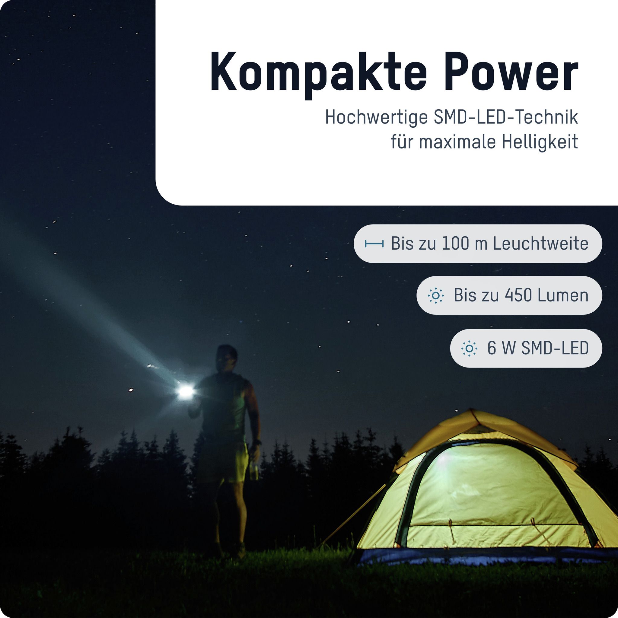 LED Taschenlampe Survival TS450RF - 450lm, 11.5h, 100m