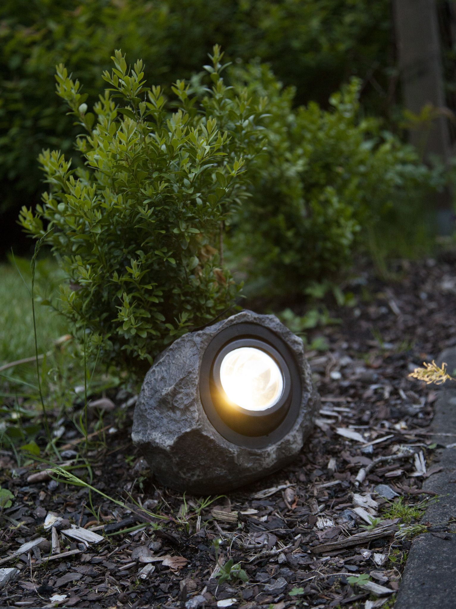 Décoration solaire Rocky - Grau, Lichtfarbe Warmweiss