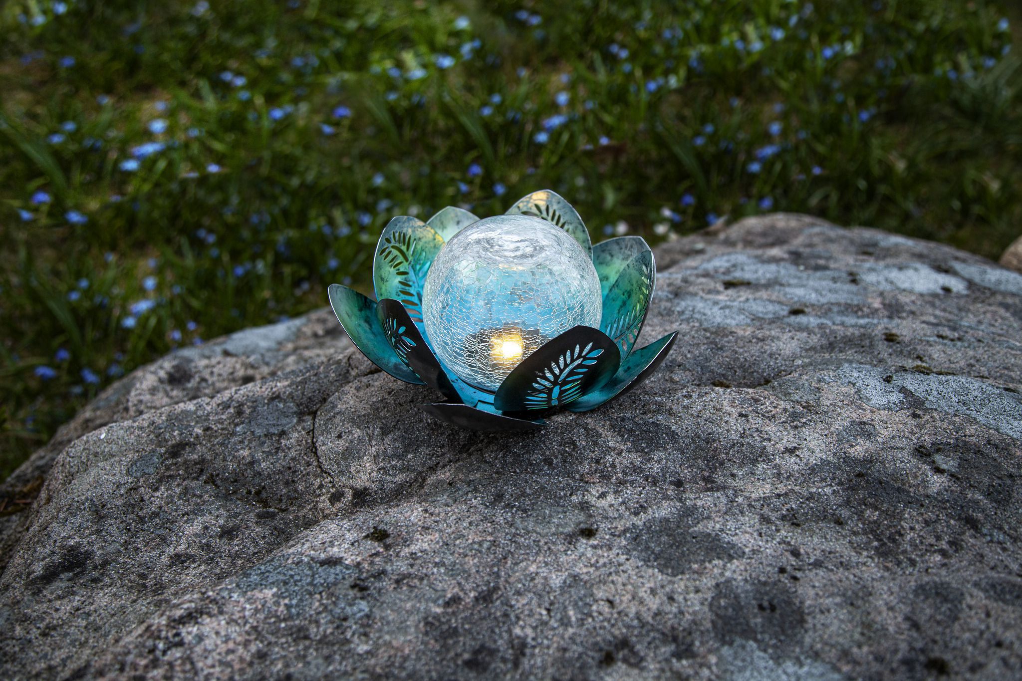 Solar Decoration Lilly - Warmweiss, IP44, Silber