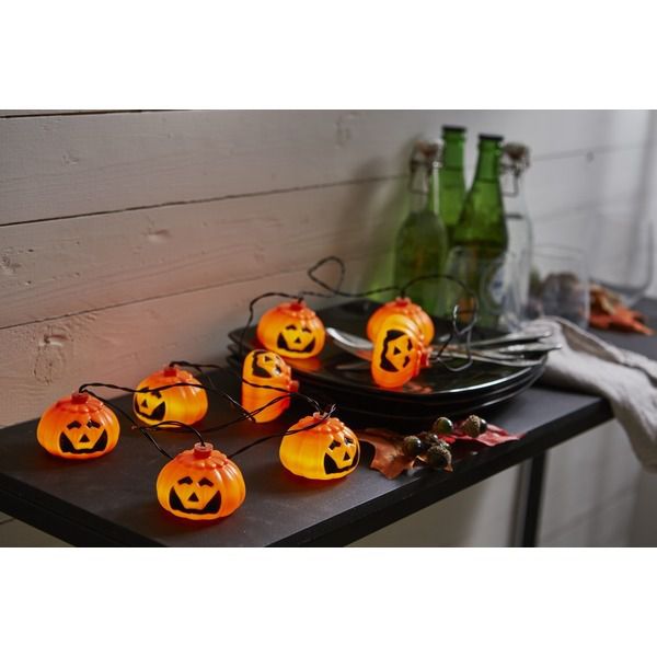 Lichterkette Halloween Batteriebetrieben - IP44, Kaltweiss, 8 LED's, 210cm